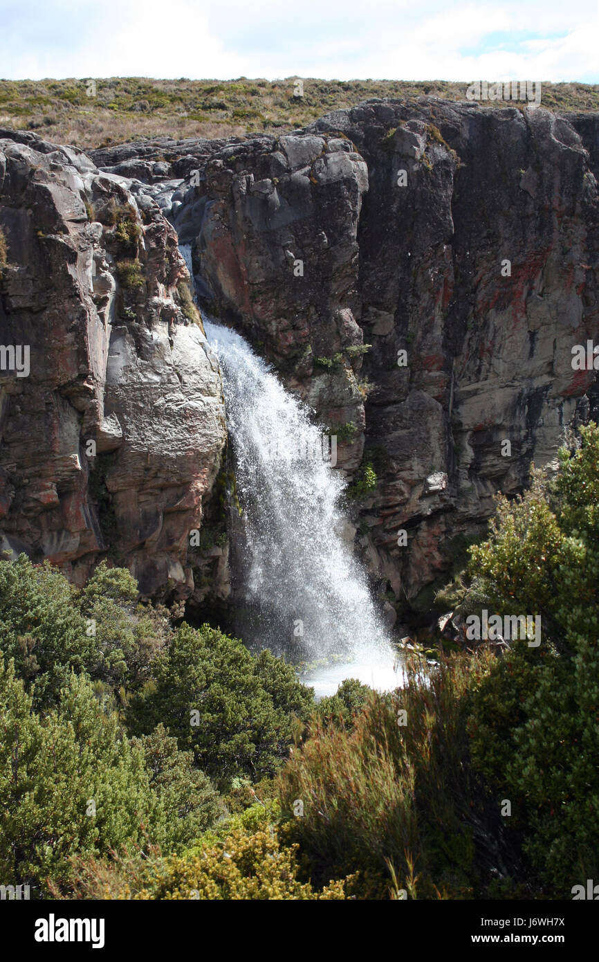 waterfall in new zealand Stock Photo - Alamy