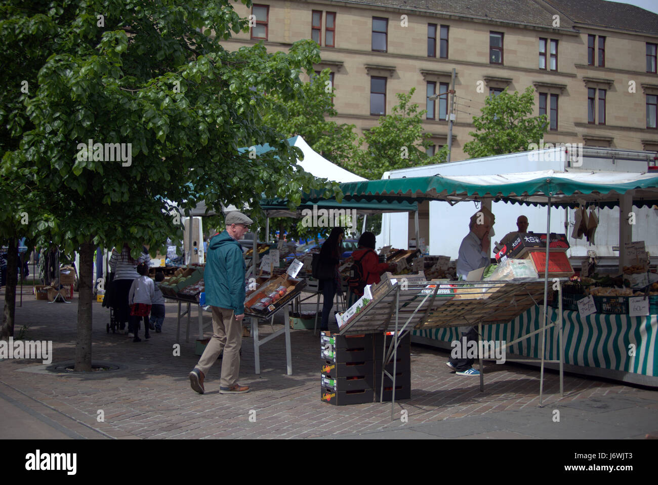 farmers market Partick Glasgow Stock Photo Alamy