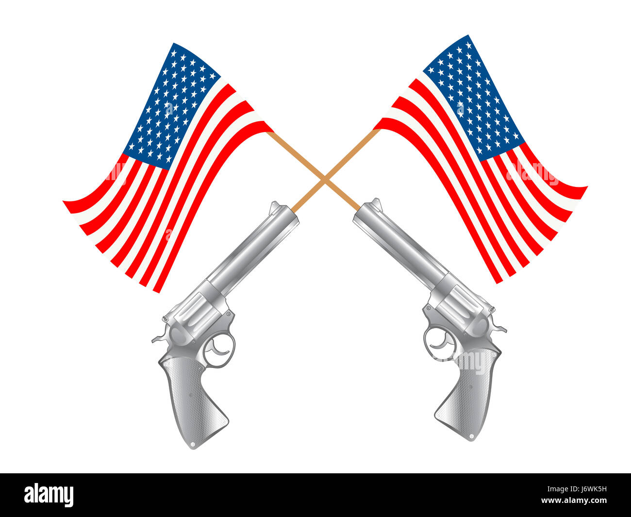 art america illustration flag pistol arm weapon gun firearm artistic image Stock Photo