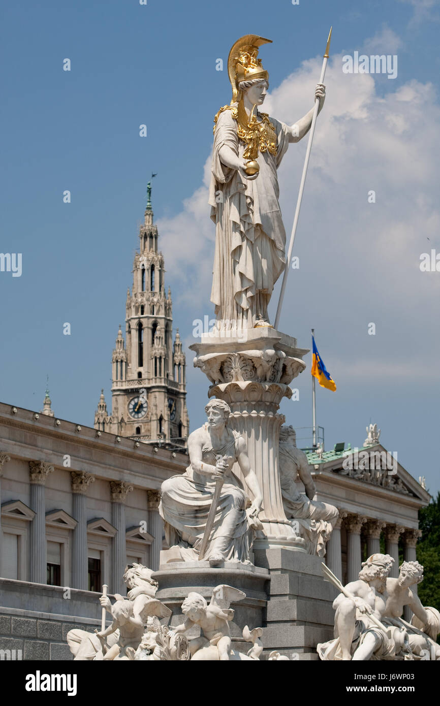 pallas athene in front of parliament Stock Photo