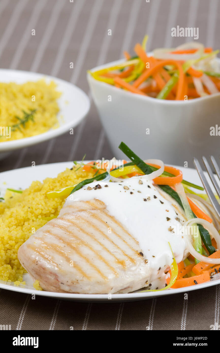 chicken yoghurt sauce Stock Photo Alamy