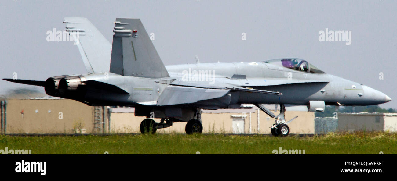 f18 on the runway Stock Photo