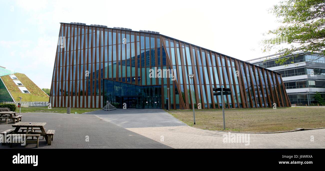 New Energy Academy Europe building at at Zernike University campus, Groningen, The Netherlands (stitch of 2 images) Stock Photo