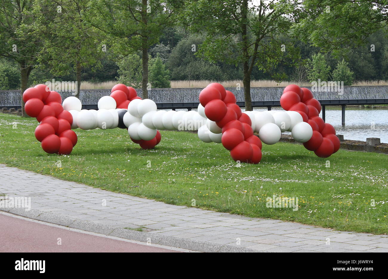 Model of an electrically driven nanocar by Groningen University chemist Ben Feringa, Chemistry Nobel Prize winner in 2016. Located at Zernike campus. Stock Photo