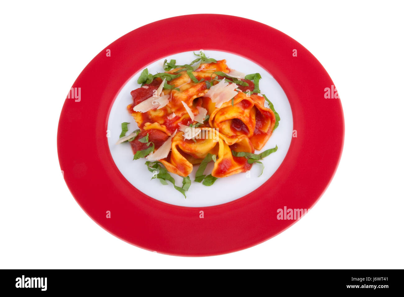 food dish meal cheese basil noodle pasta parmesan optional studio photography Stock Photo