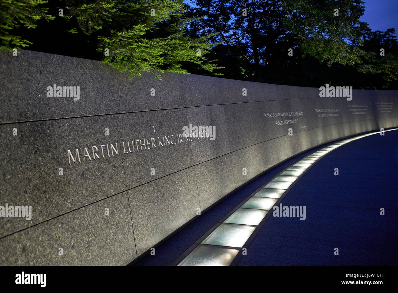 inscription wall at martin luther king jnr memorial at dusk Washington ...
