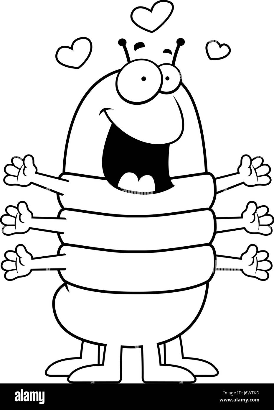 A happy cartoon centipede ready to give a hug. Stock Vector