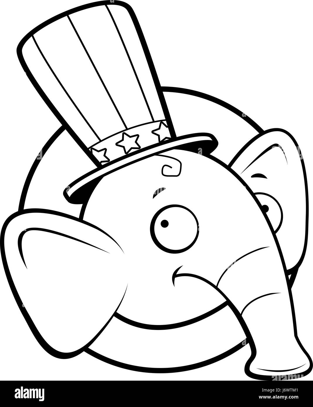 Black And White Republican Elephant
