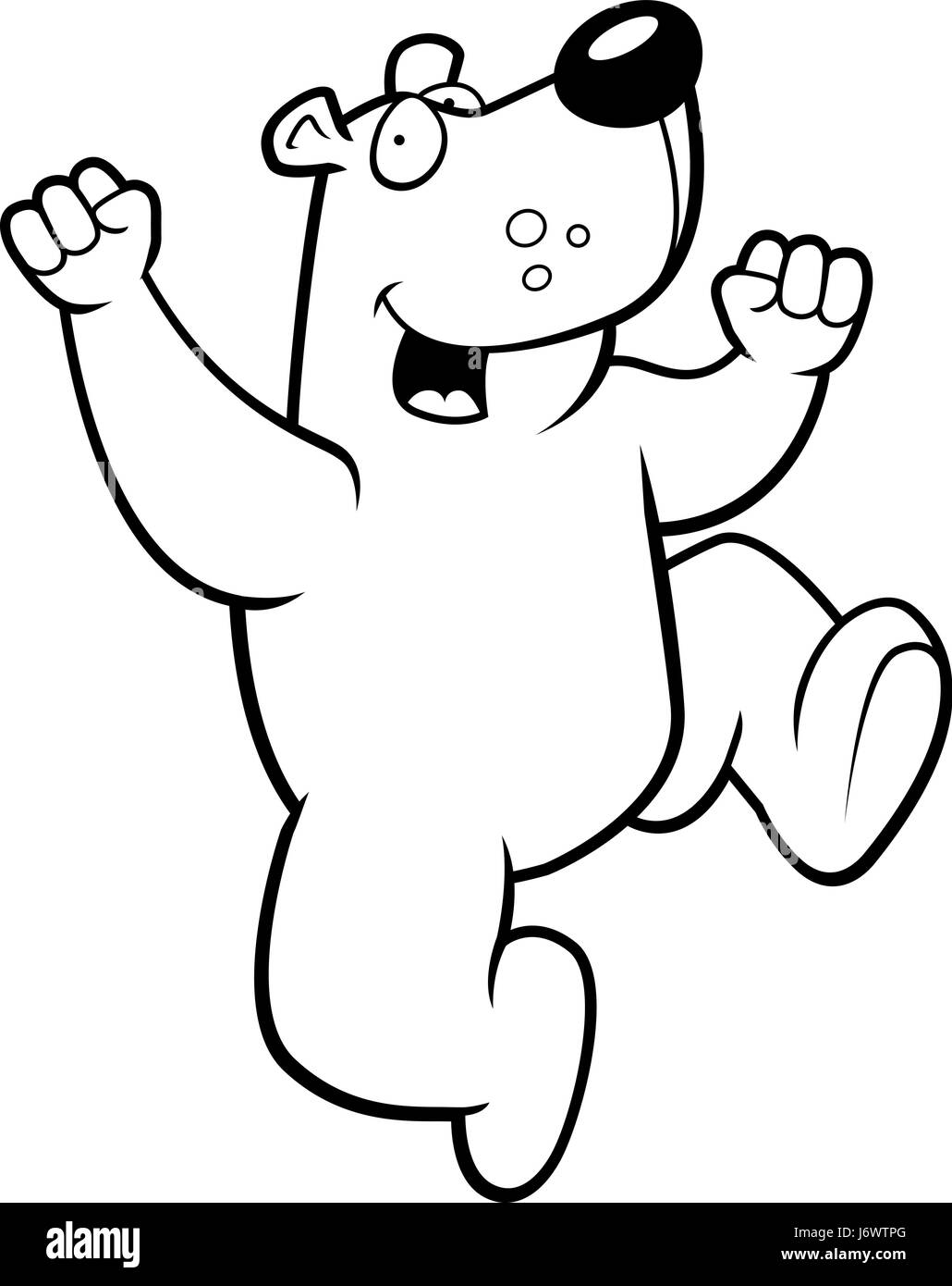 A happy cartoon bear jumping and smiling Stock Vector Image & Art - Alamy
