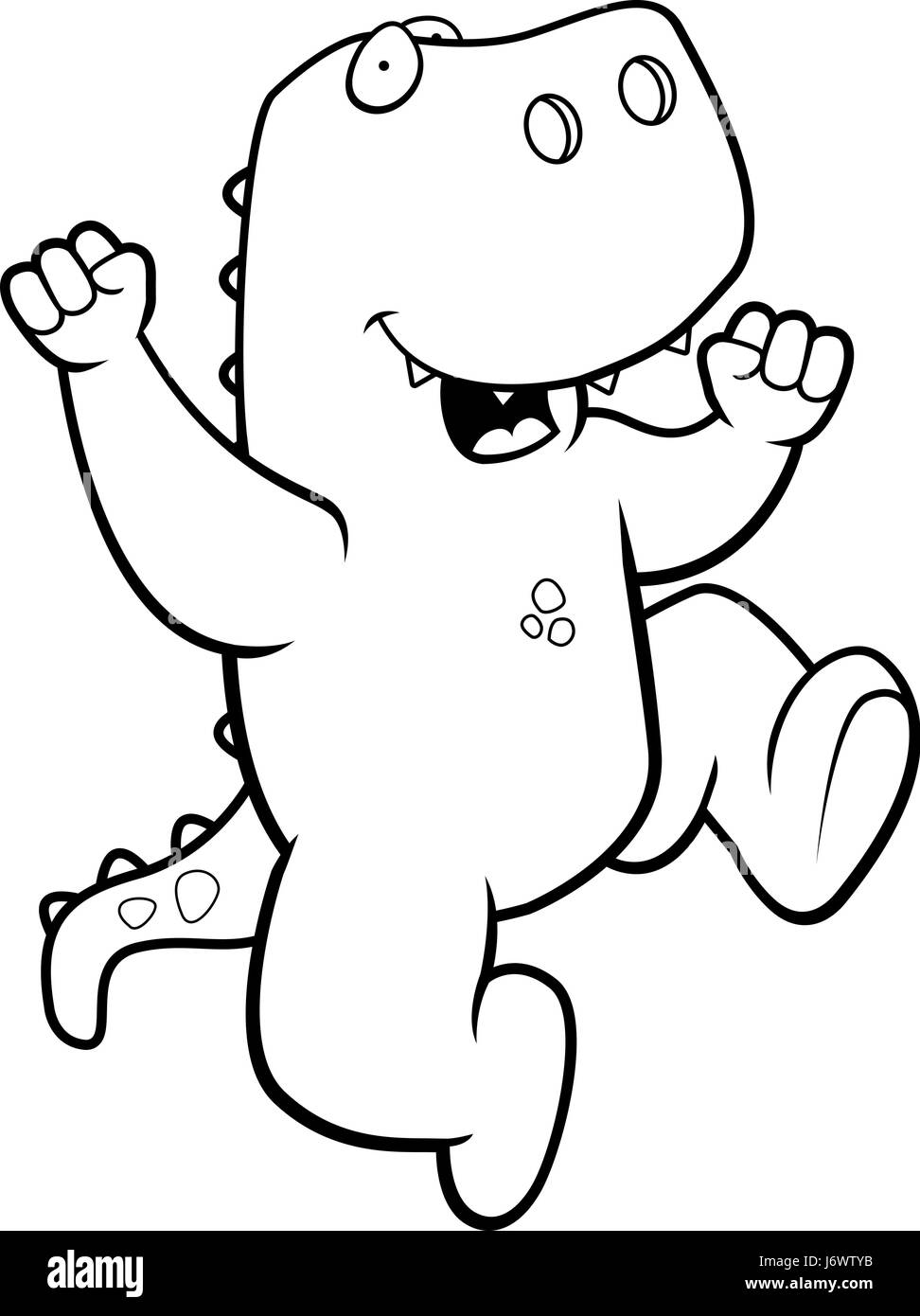 A happy cartoon dinosaur jumping and smiling Stock Vector Image & Art -  Alamy