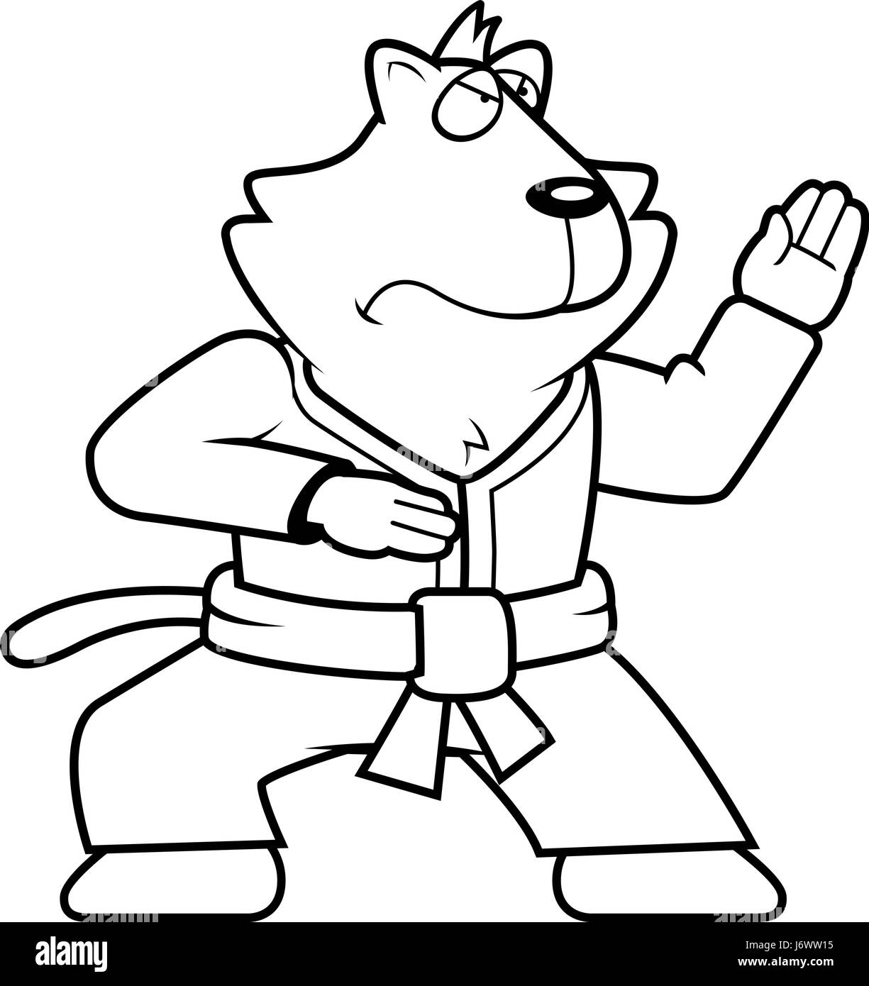 A cartoon cat doing karate in a gi Stock Vector Image & Art Alamy
