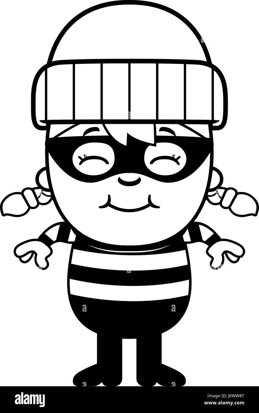 A cartoon illustration of a little burglar smiling Stock Vector Image ...