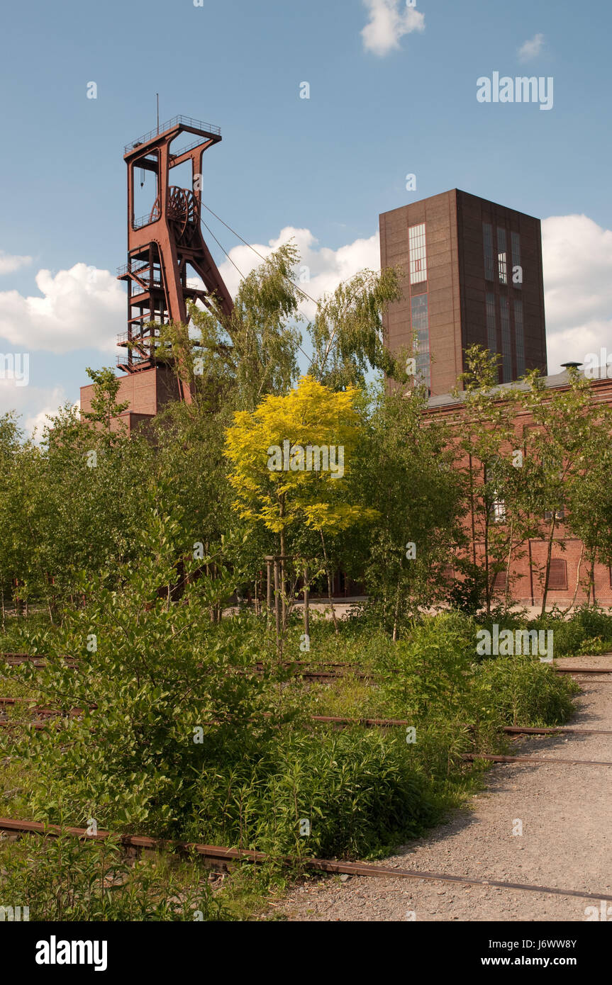 shaft banquet mine mining industry engineering Ruhr district shaft banquet Stock Photo