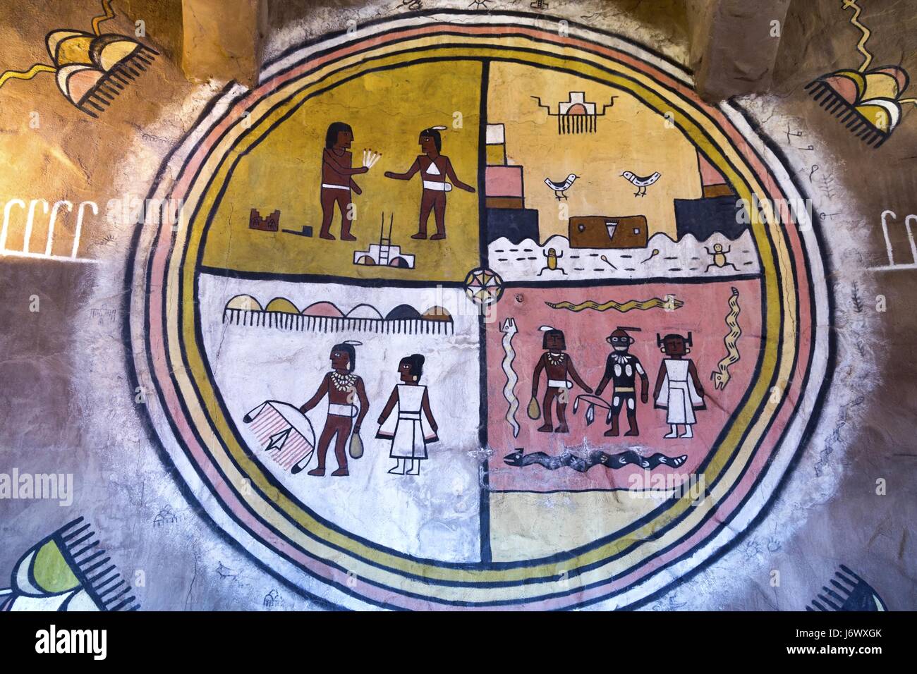 Iconic Desert View Watchtower Interior on Grand Canyon Arizona South ...