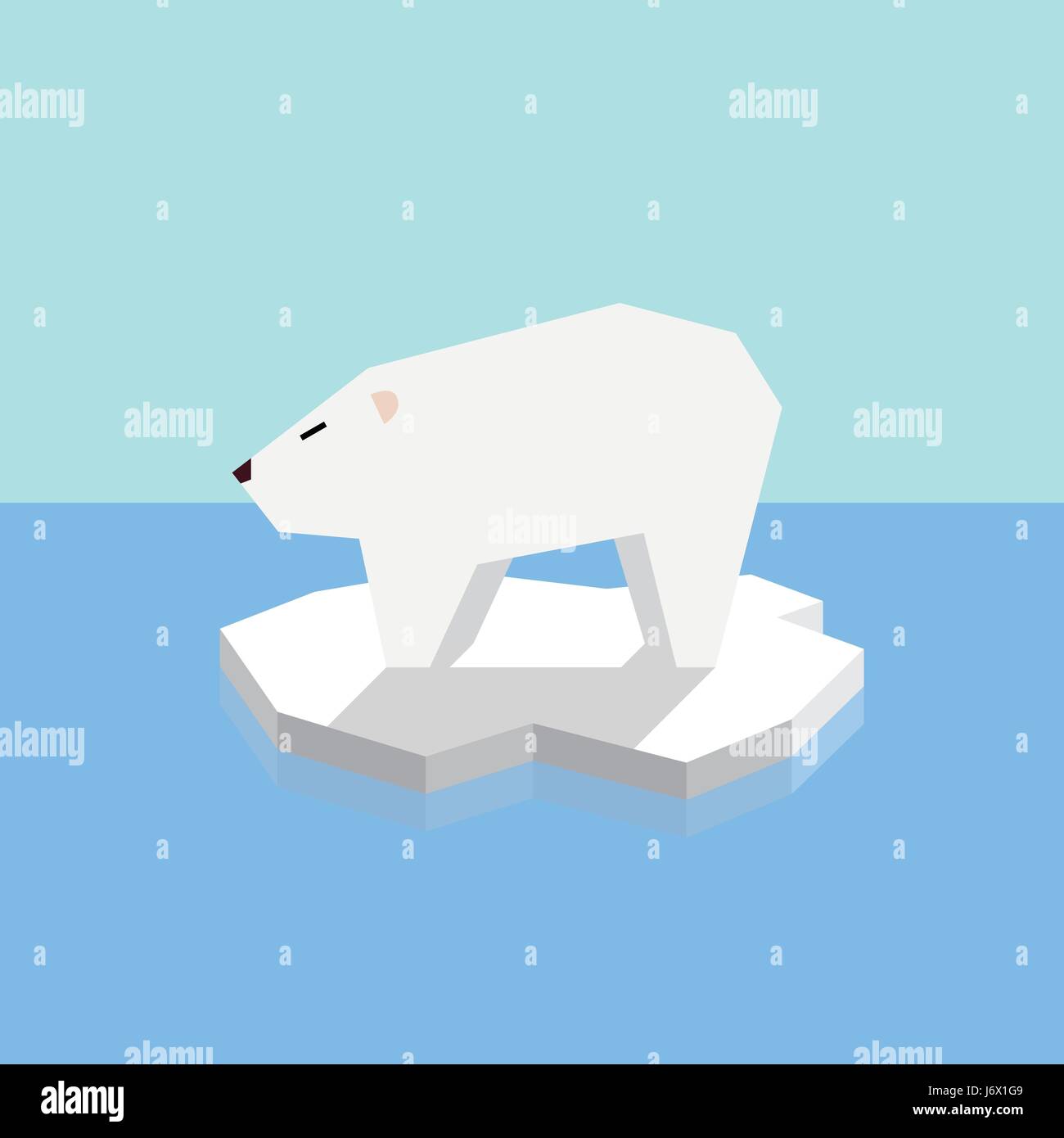 Polar bear on an ice floe. vector illustration Stock Vector Image & Art ...