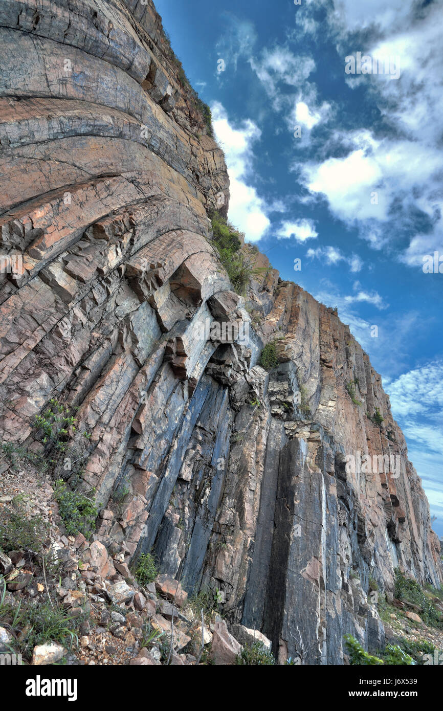 rock column hexagonal natural blue beautiful beauteously nice big large ...