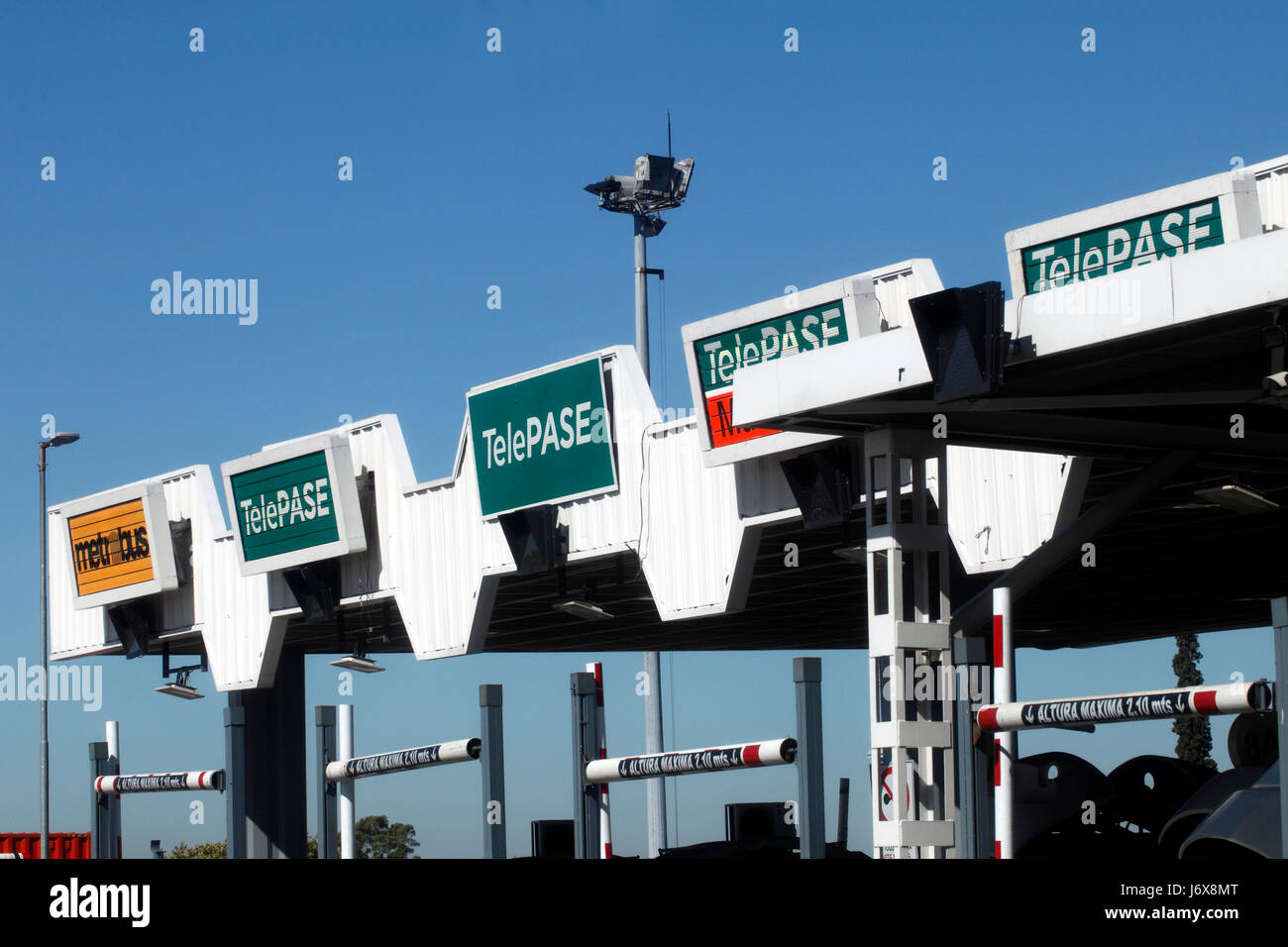 Telepase Metrobus tolls in Argentina. Highway highways Roads Motorways Spanish Argentinian Stock Photo