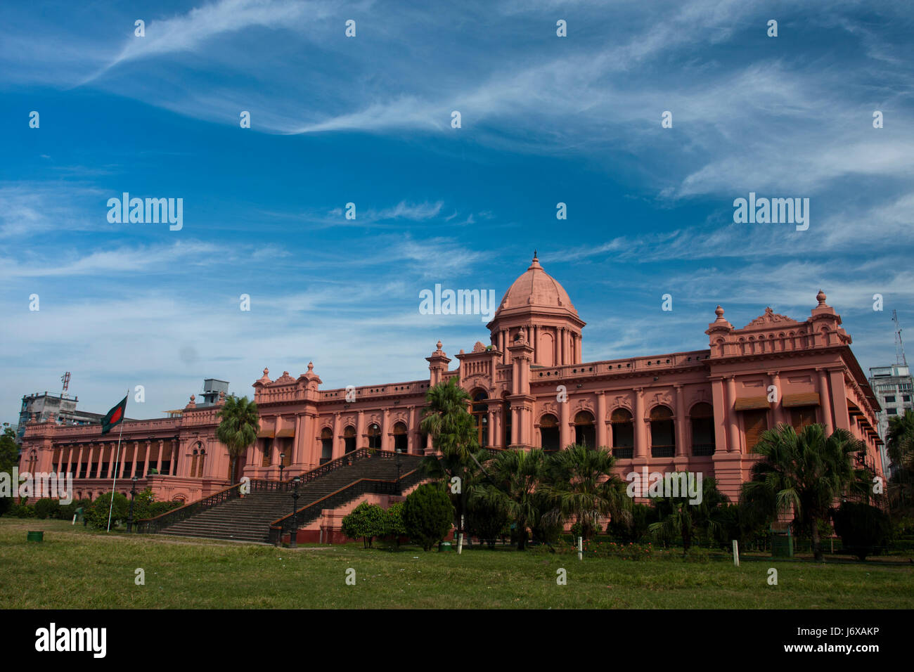 The historic Ahsan Manjil at Kumartoli on the bank of the Buriganga river. Dhaka, Bangladesh. Stock Photo