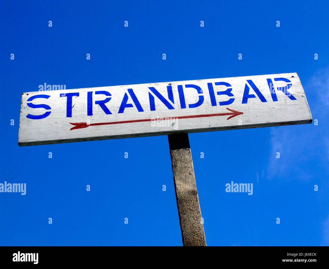 signpost beach Stock Photo