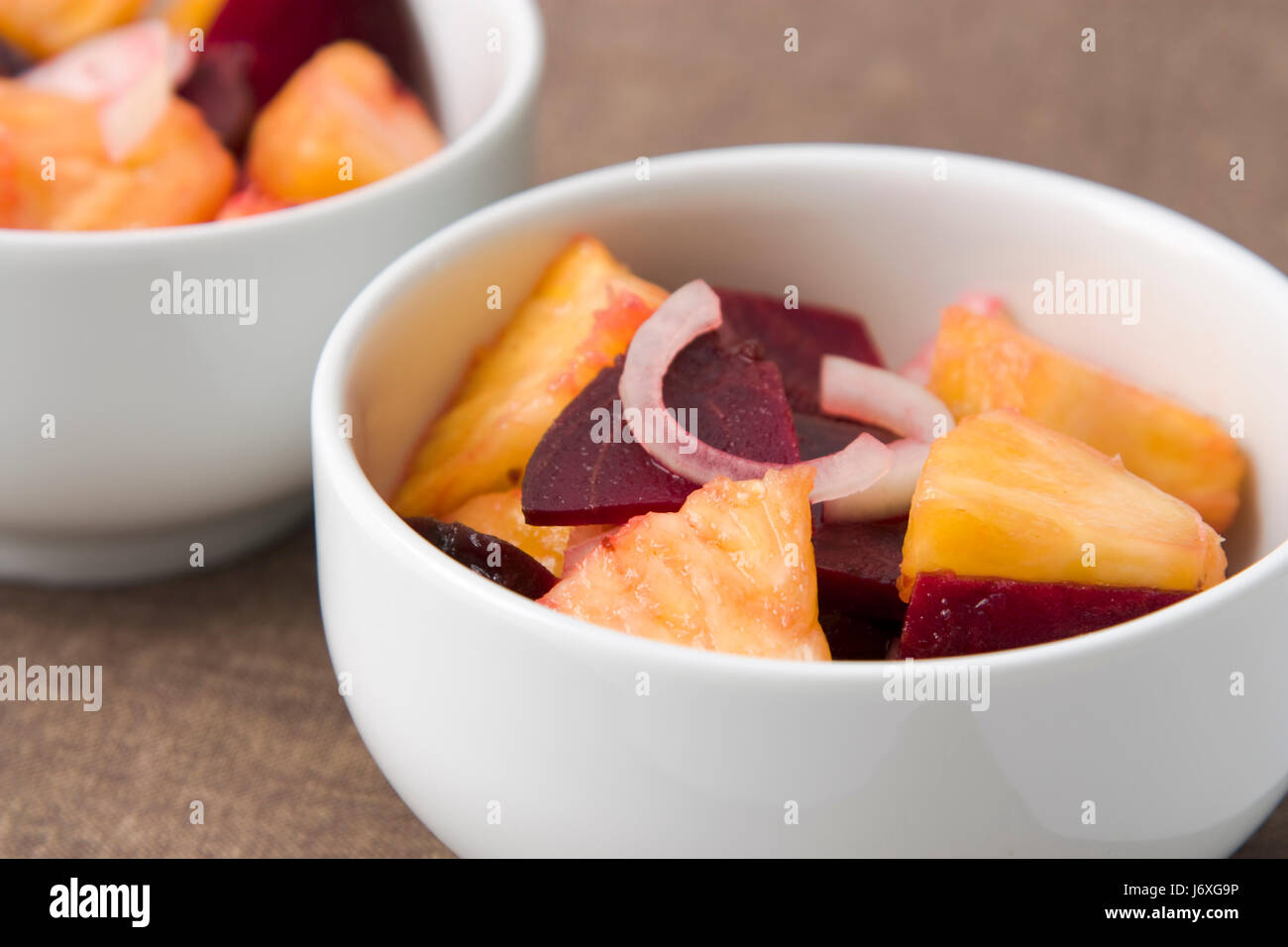 beds vegetable pineapple african vegetarian red salad healthy food aliment Stock Photo