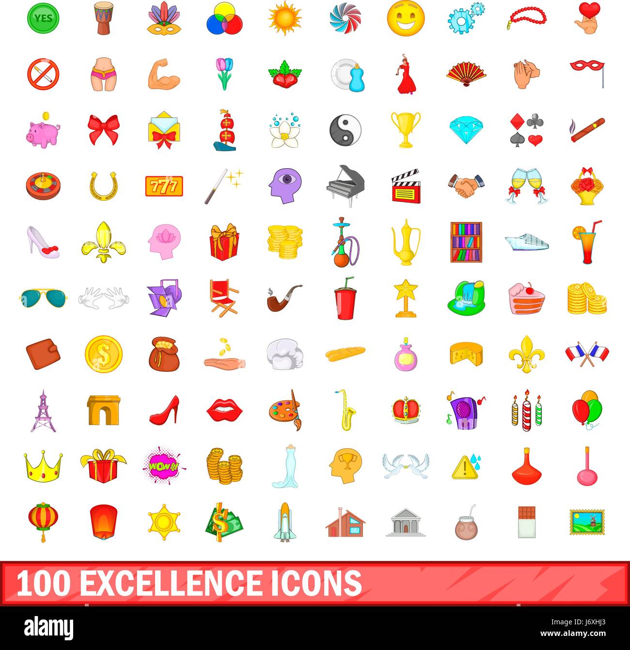 100 excellence icons set, cartoon style Stock Vector Image & Art - Alamy