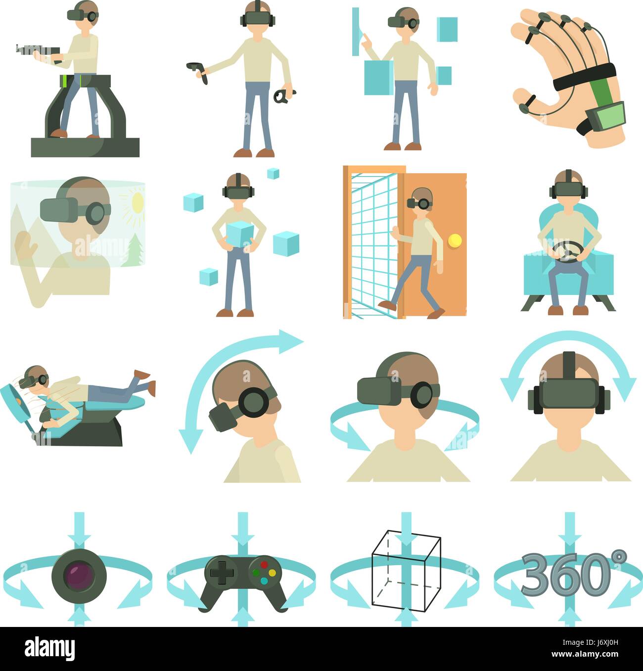 Virtual reality icons set, cartoon style Stock Vector Image & Art - Alamy
