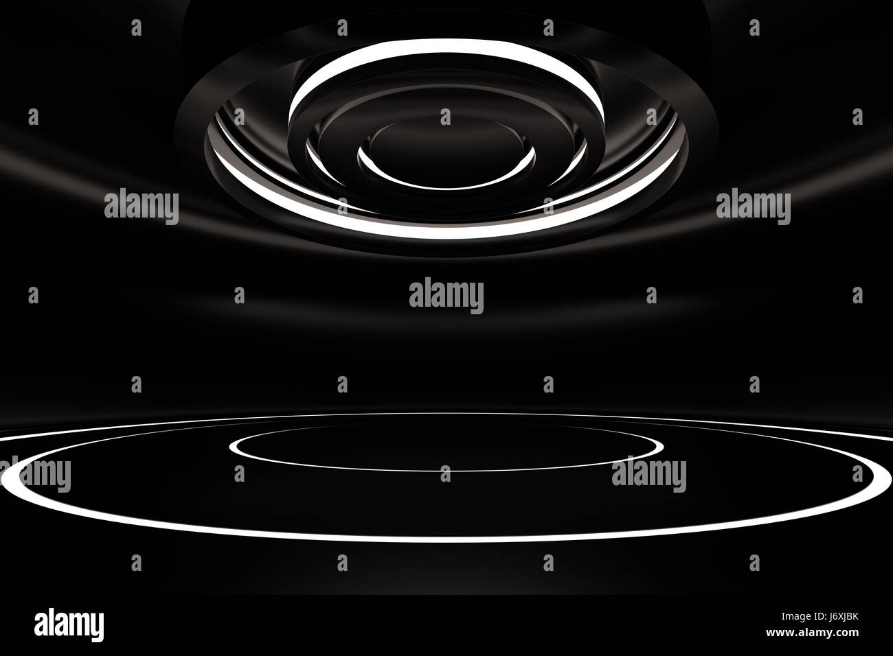 Abstract glossy interior with glow circle. 3d rendering Stock Photo - Alamy
