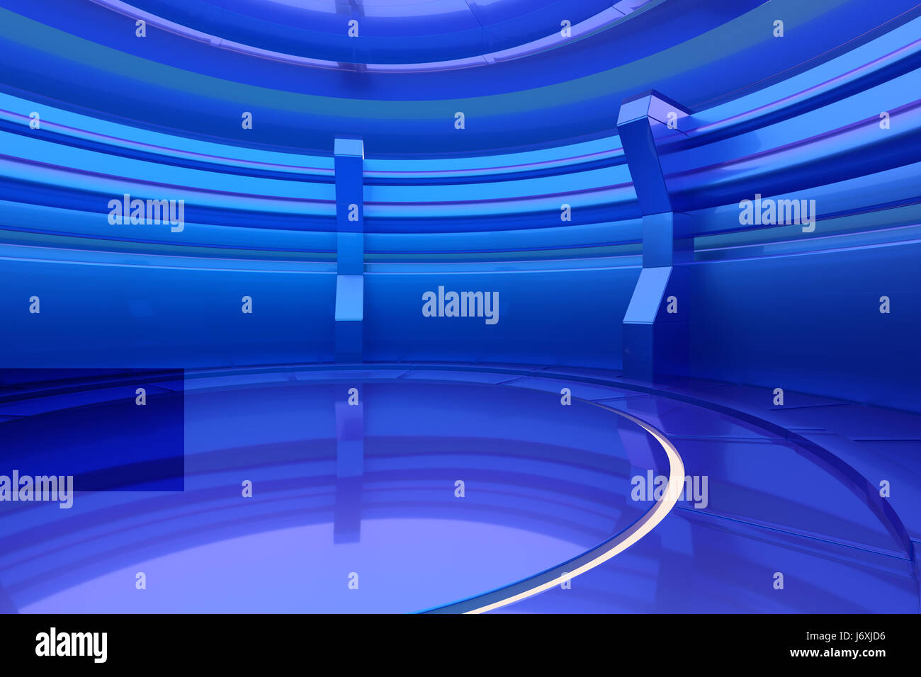 Abstract blue glossy interior with light. 3d rendering Stock Photo - Alamy
