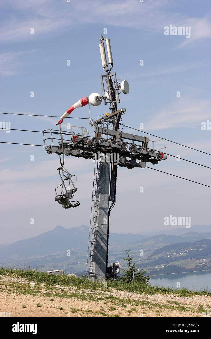 elevator lift means of conveyance chair lift steel cable cablecar blue