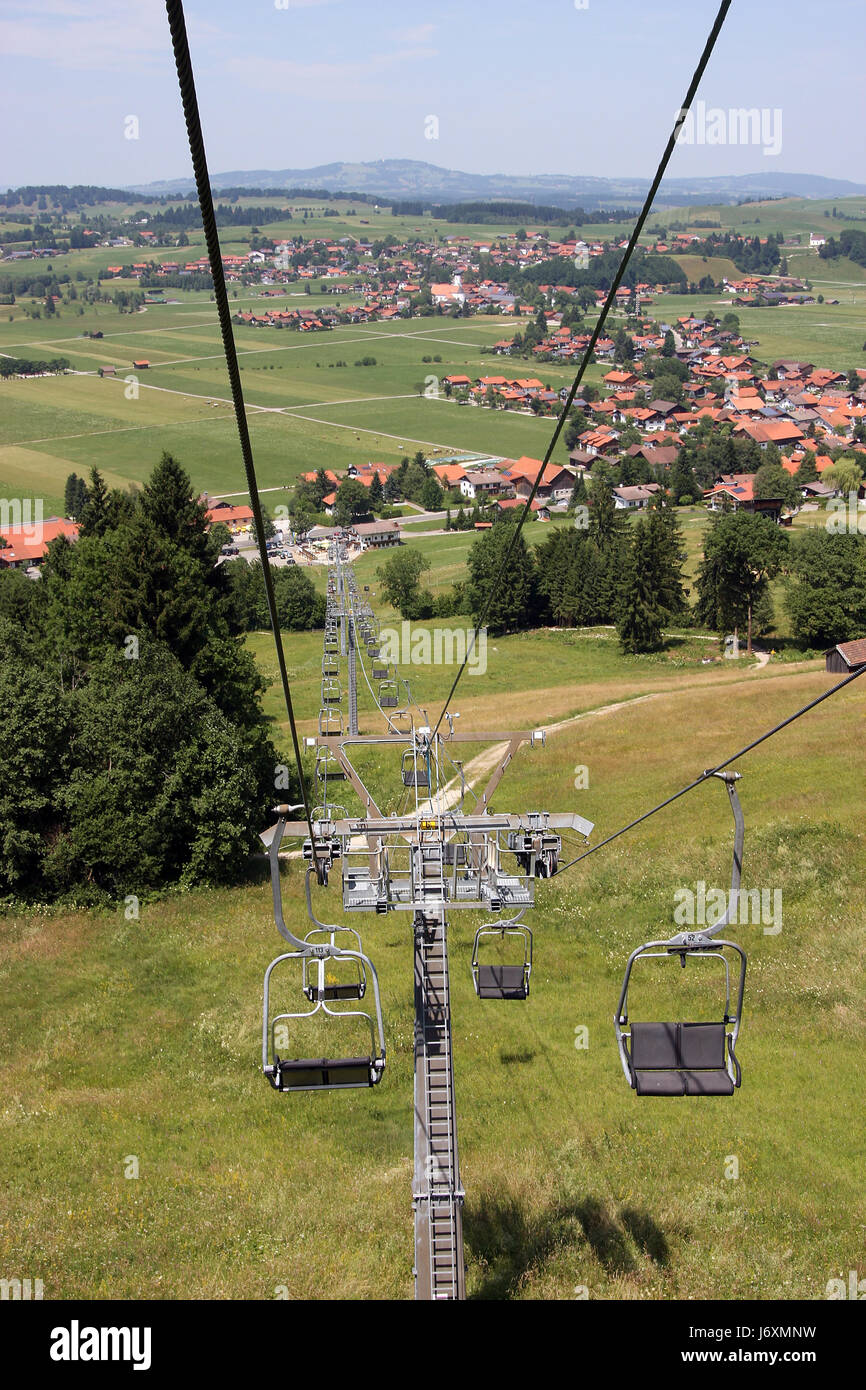 elevator lift means of conveyance chair lift steel cable cablecar blue