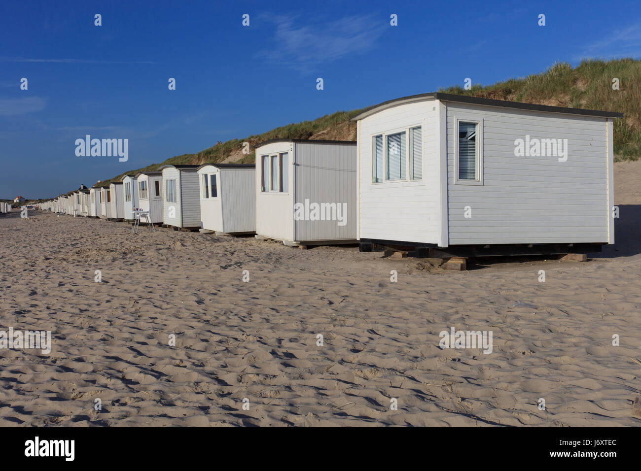 beach houses in loekken Stock Photo