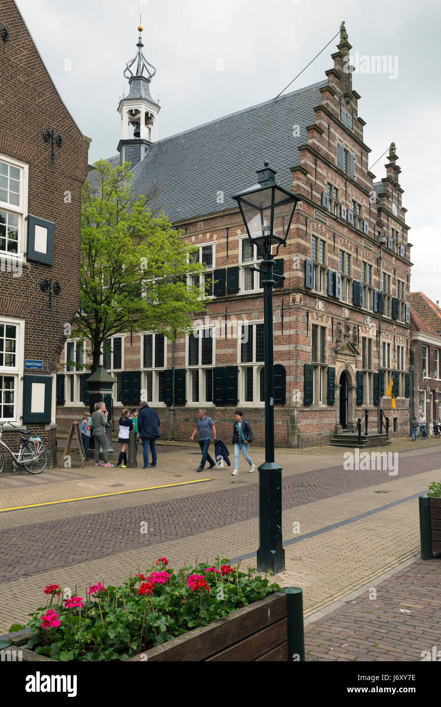 NAARDEN - NETHERLANDS - MAY 13, 2017: Town hall at Naarden. It is a city and former municipality in the Gooi region in the province of North Holland i Stock Photo