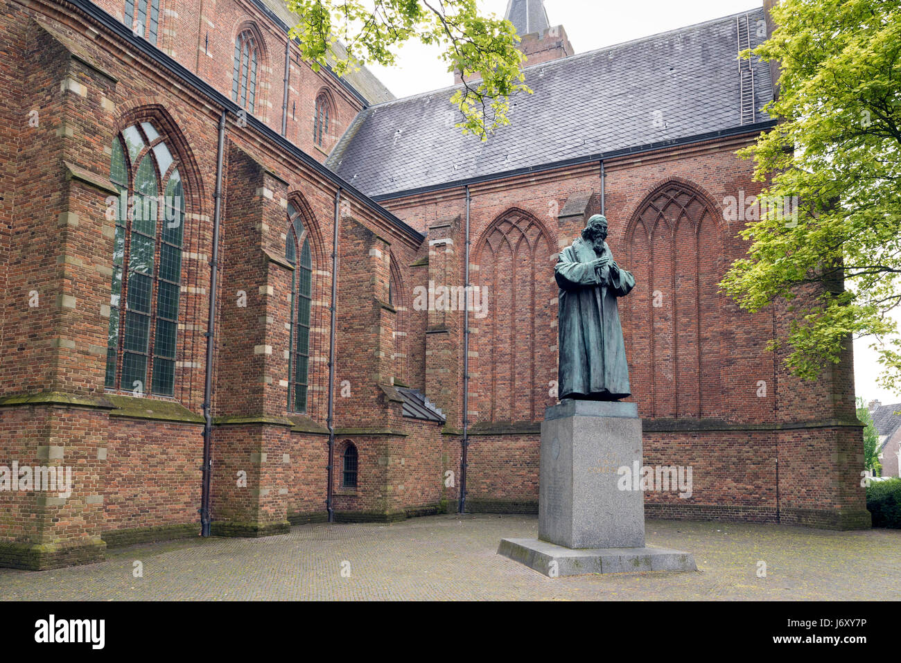 NAARDEN - NETHERLANDS - MAY 13, 2017: Statue of John Amos Comenius. Comenius was a Czech philosopher, pedagogue and theologian from the Margraviate of Stock Photo