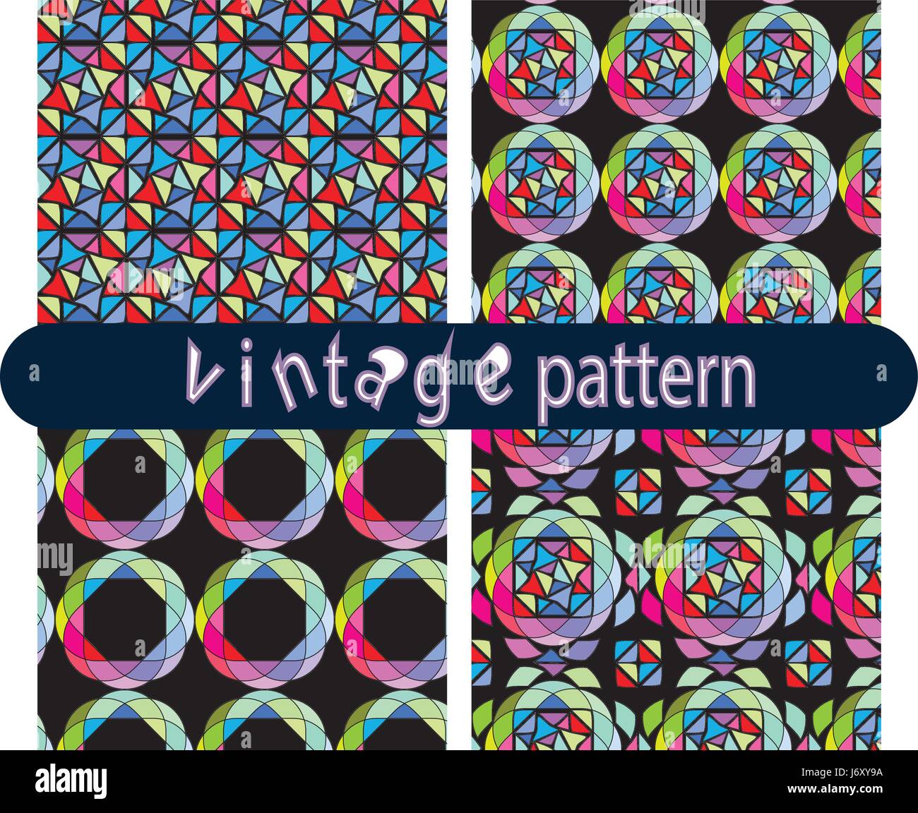 Seamless color mosaic pattern tiles vintage collection Stock Vector ...
