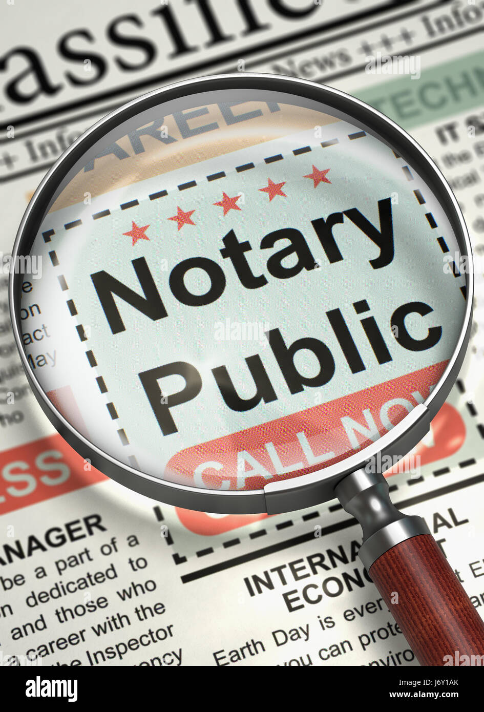 Job Opening Notary Public. 3D Stock Photo Alamy