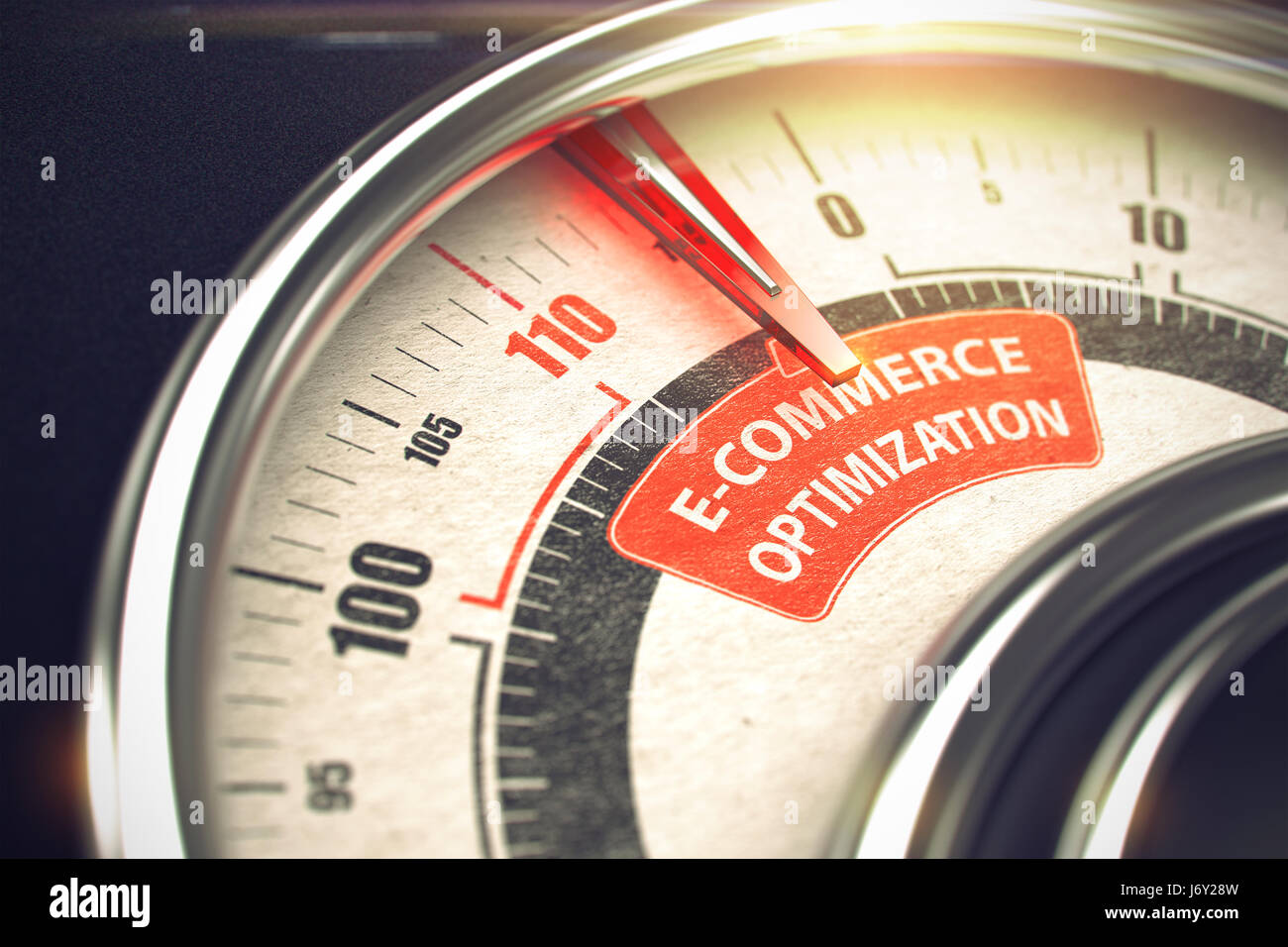 E-Commerce Optimization - Business Mode Concept. 3D. Stock Photo