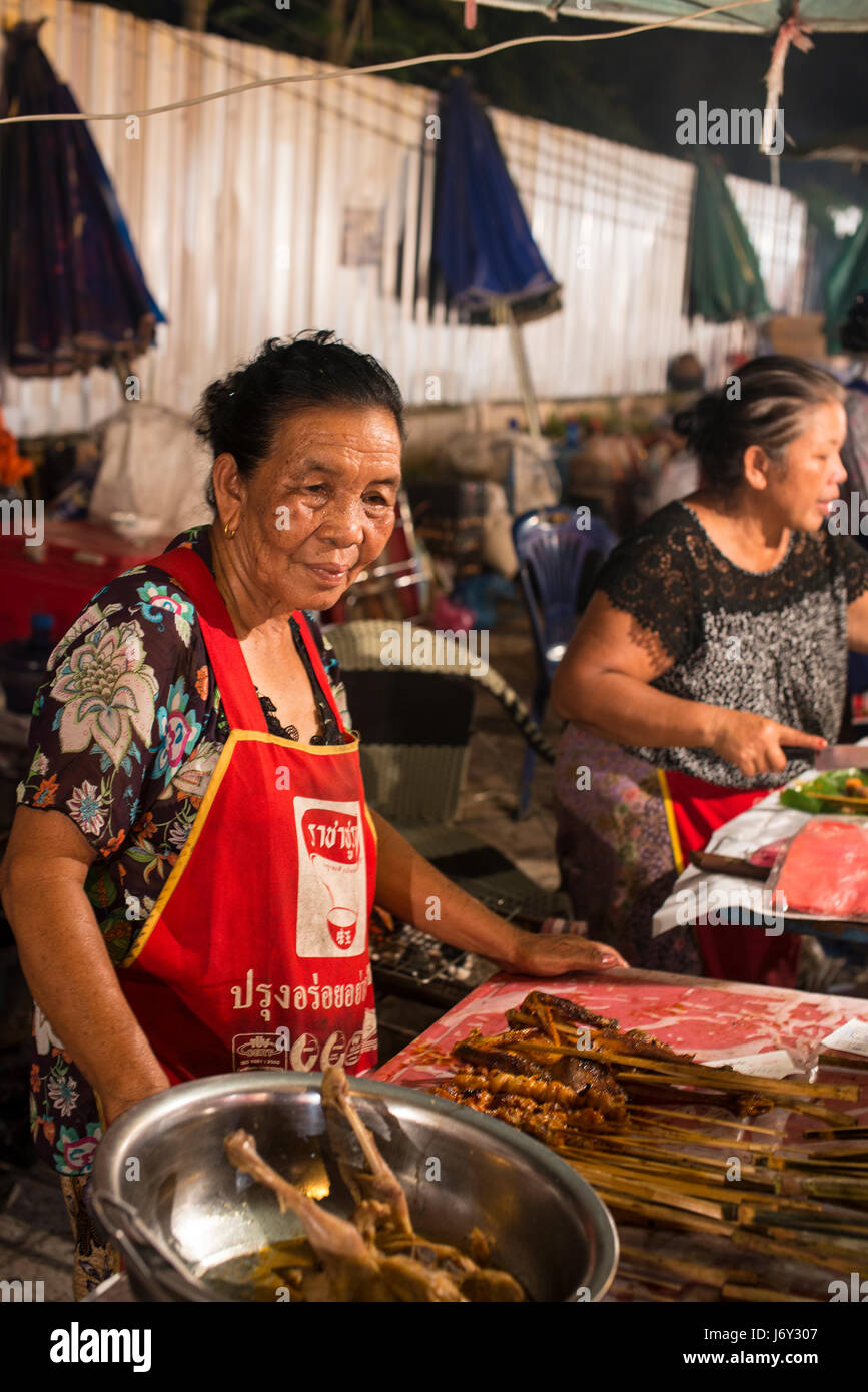 Food stall, Vientiane Stock Photo