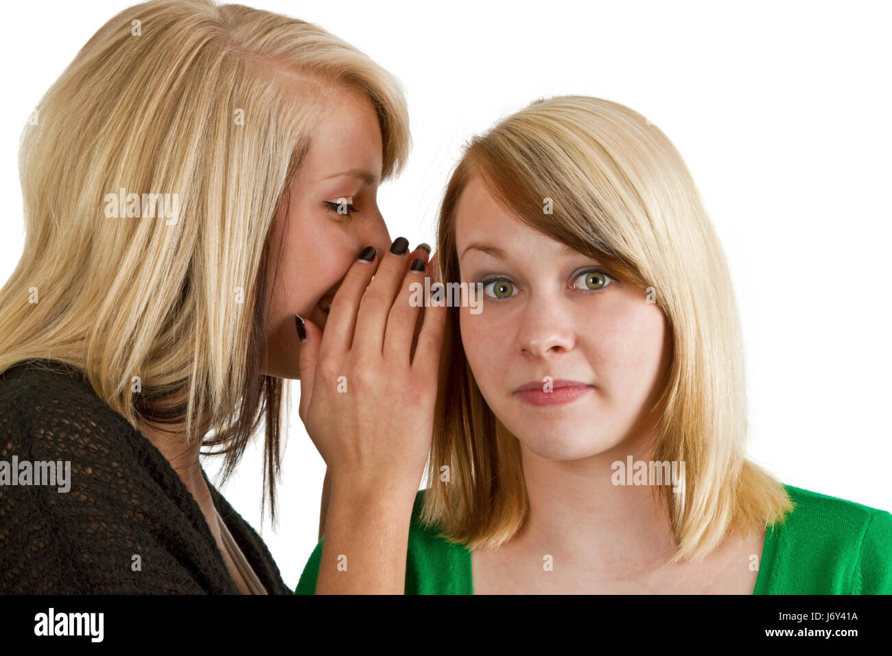 woman friendship secret gossip blaspheme girlfriends woman humans human beings Stock Photo