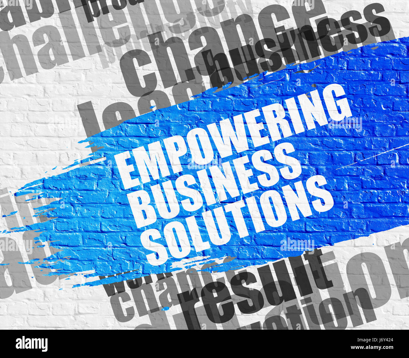 Empowering Business Solutions on White Wall. Stock Photo