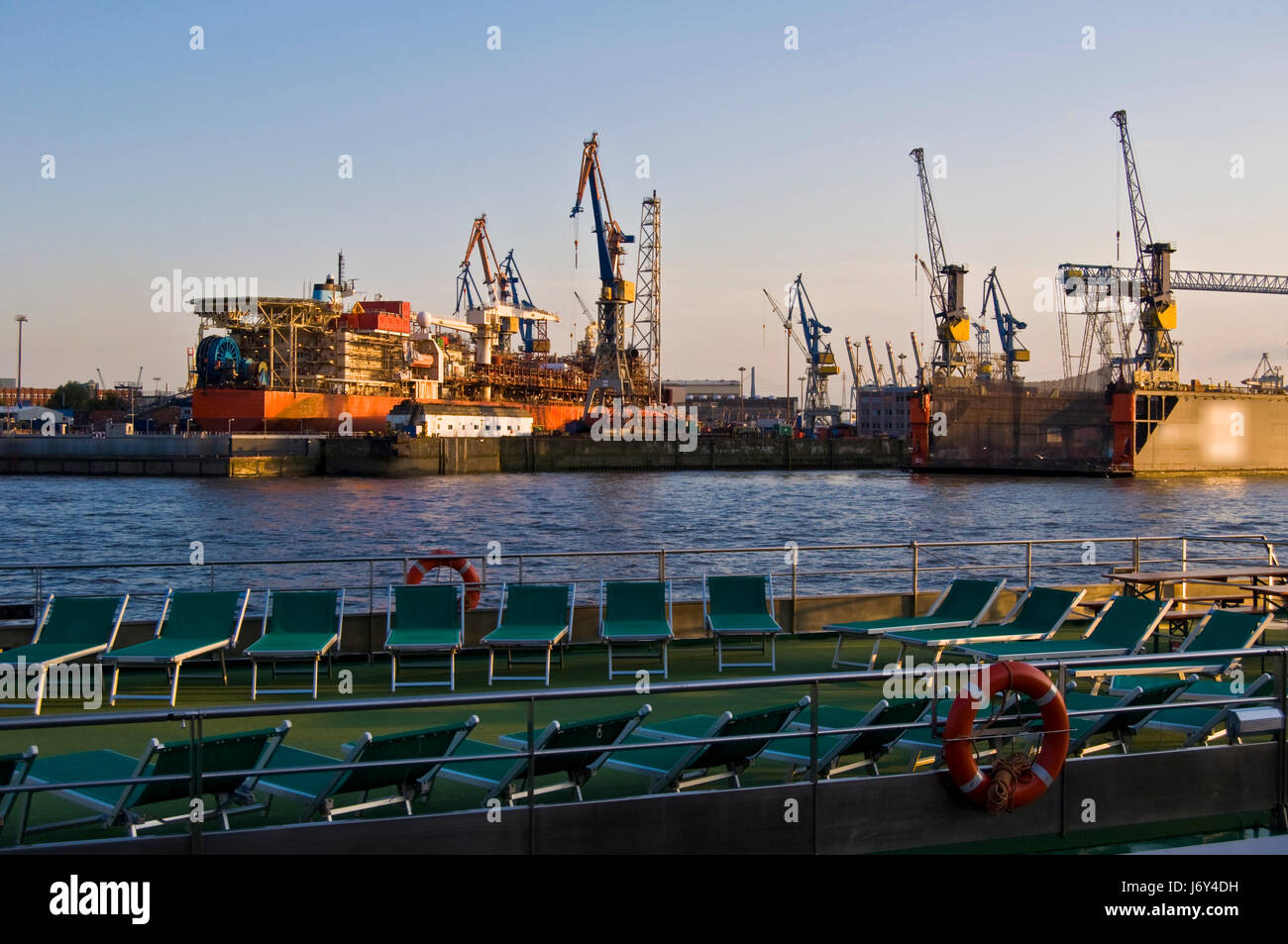 dockyard europe evening harbor germany german federal republic hamburg ...