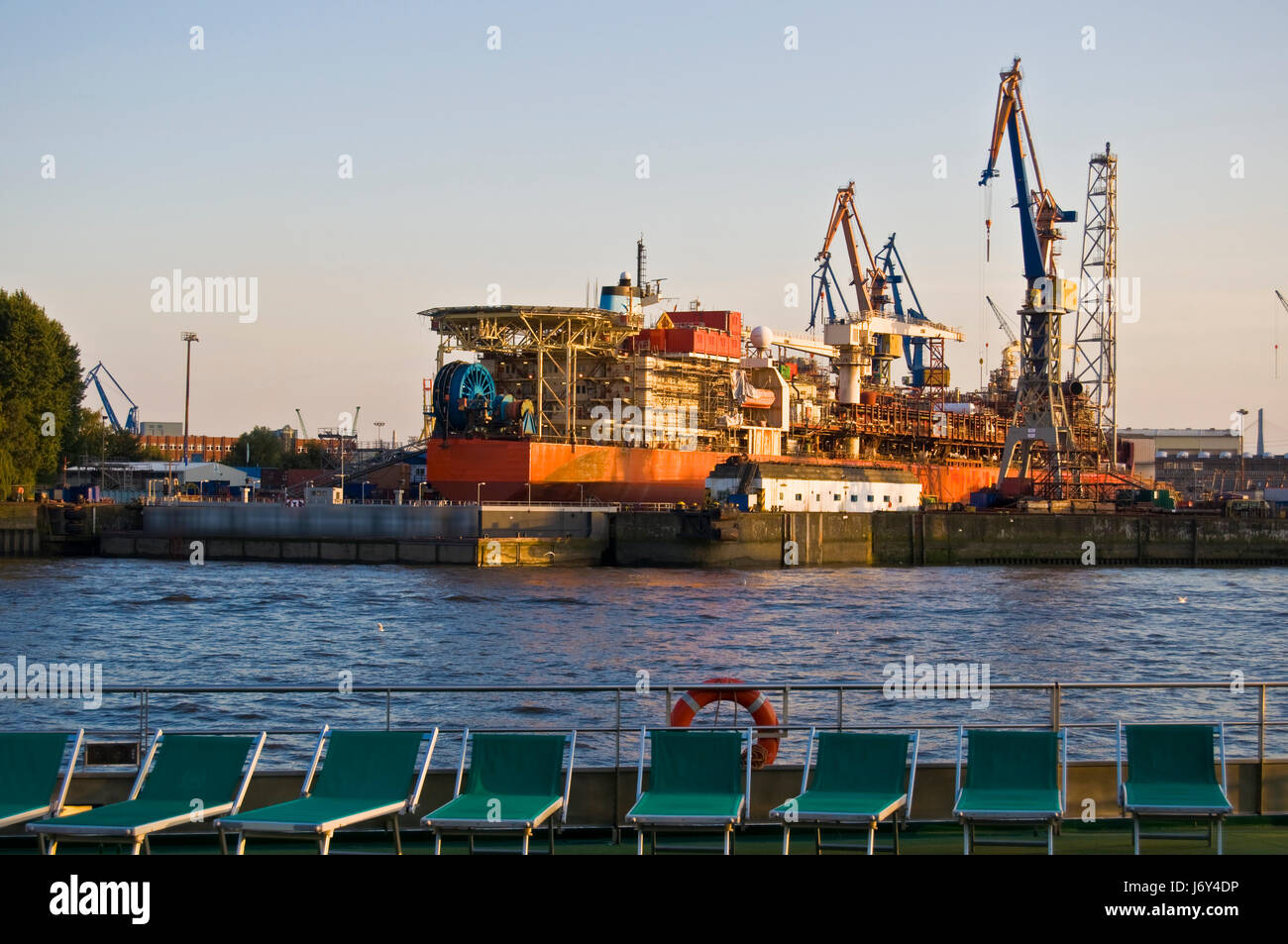 dockyard europe evening harbor germany german federal republic hamburg ...
