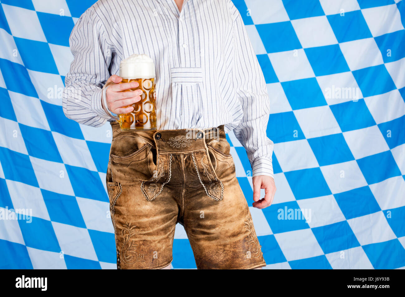 man with oktoberfest beer stein Stock Photo