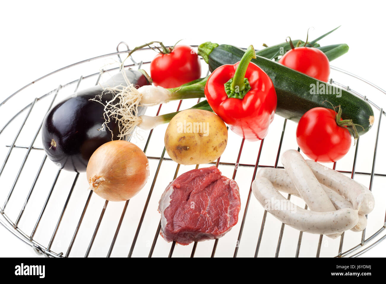 vegetable rust raw onion paprika peppers grill barbecue barbeque preparation Stock Photo
