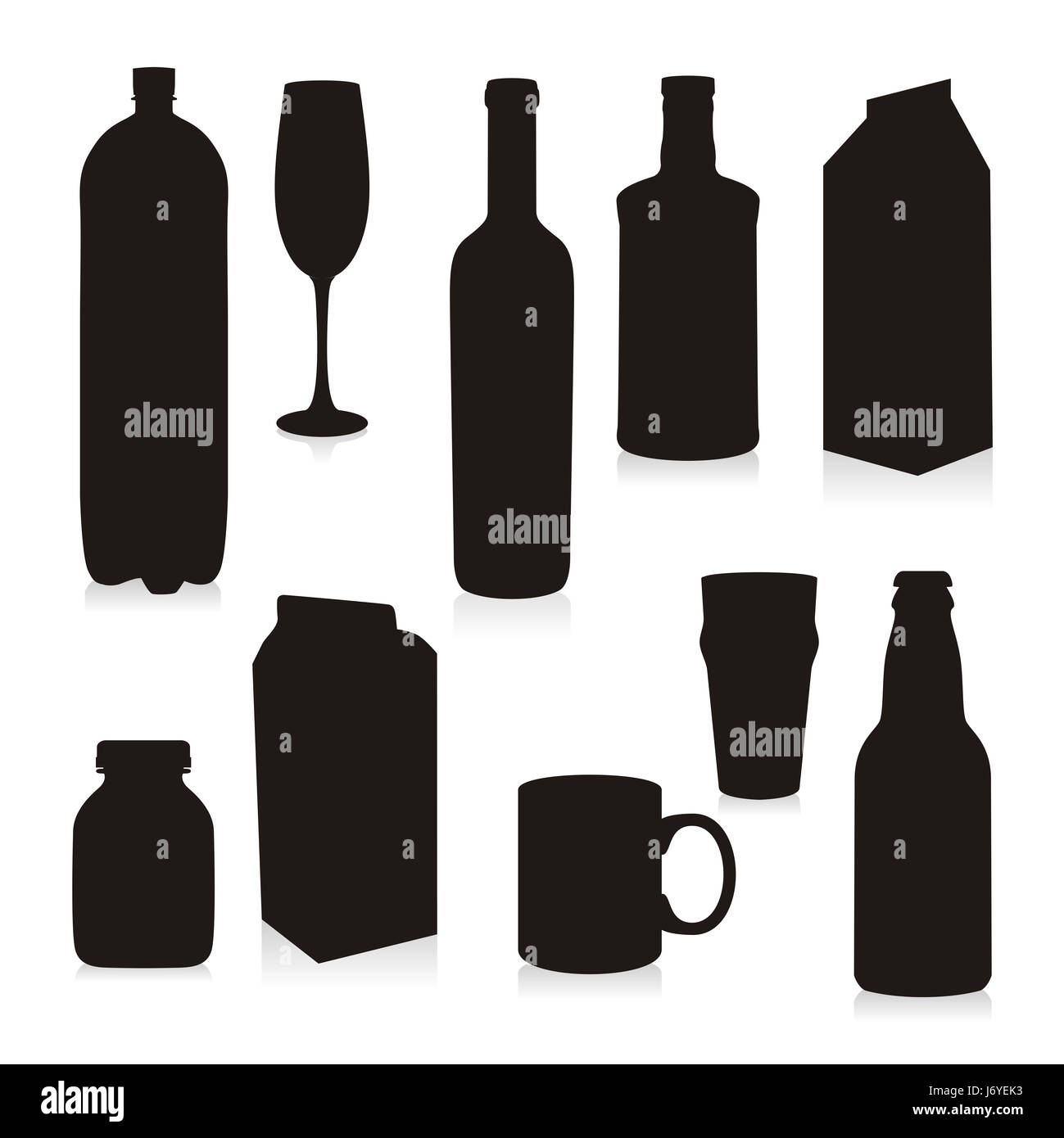 drink drinking bibs isolated illustration bottle silhouette box vector bar Stock Photo