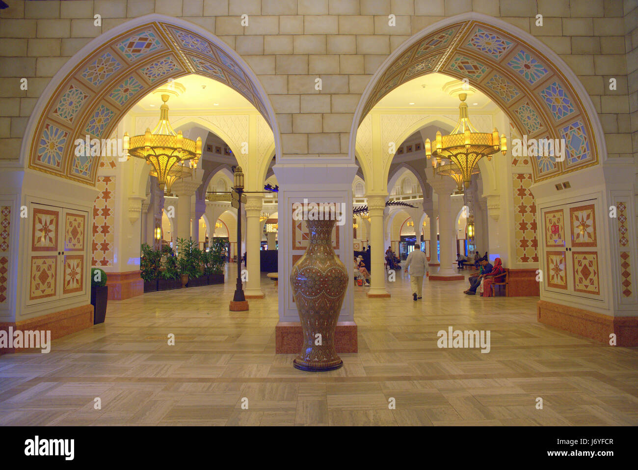 Shopping Mall Interior, Gold Souk, Dubai Mall; Dubai, United Arab Emirates Stock Photo