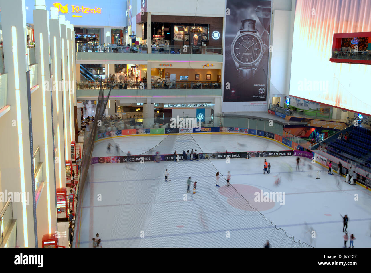 Dubai Ice Rink at Dubai Mall shopping mall, Dubai, United Arab Emirates Stock Photo Alamy