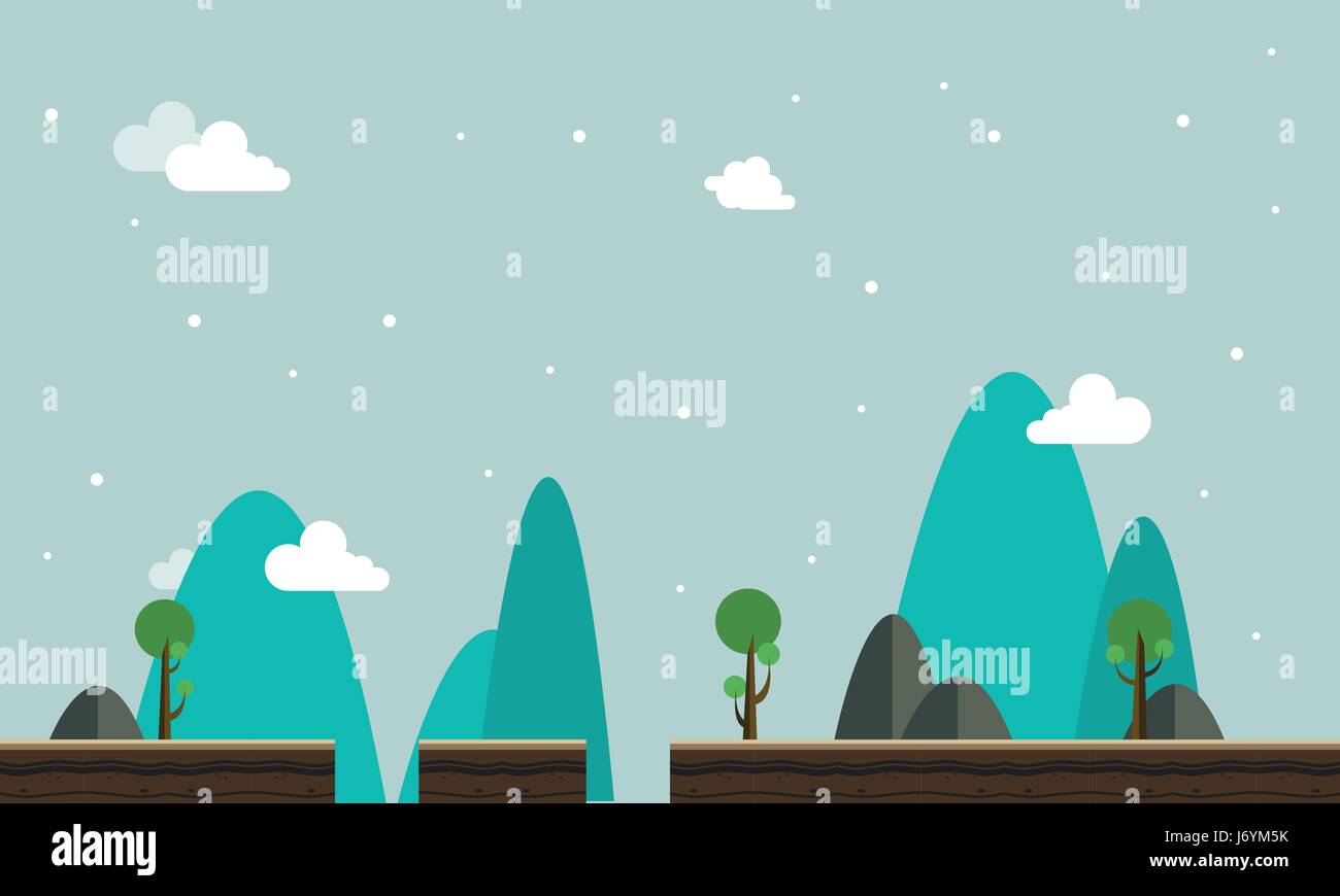 Scenery style vector flat game background Stock Vector Image & Art - Alamy