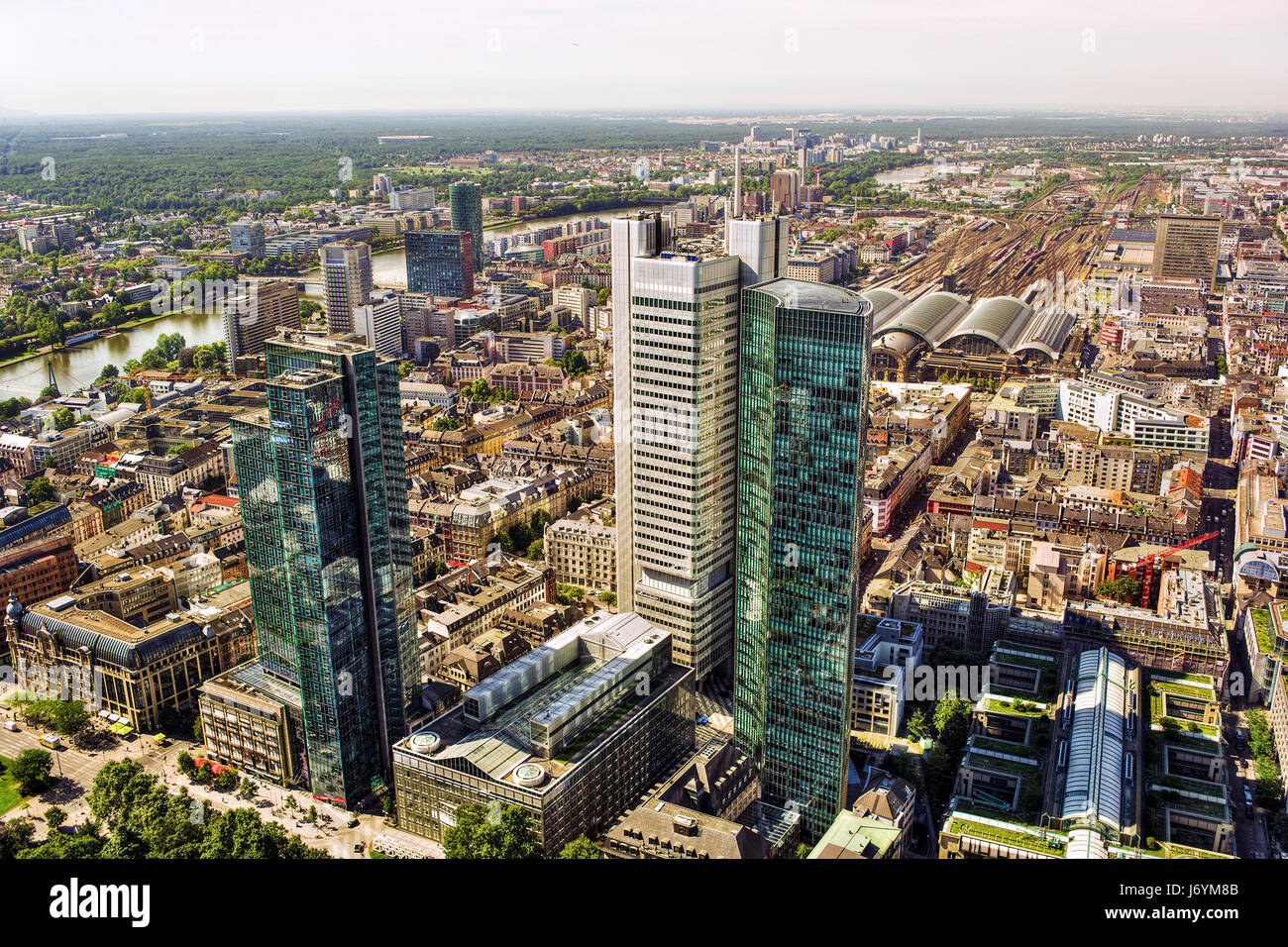 City skyline, Frankfurt am Main, Hesse, Germany Stock Photo