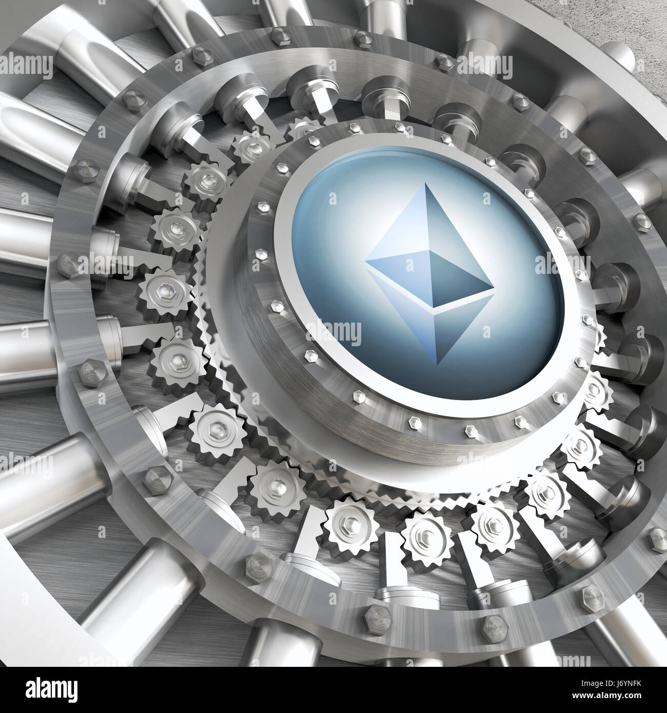 crypto currency concept bank ethereum vault door 3d rendering image Stock  Photo - Alamy