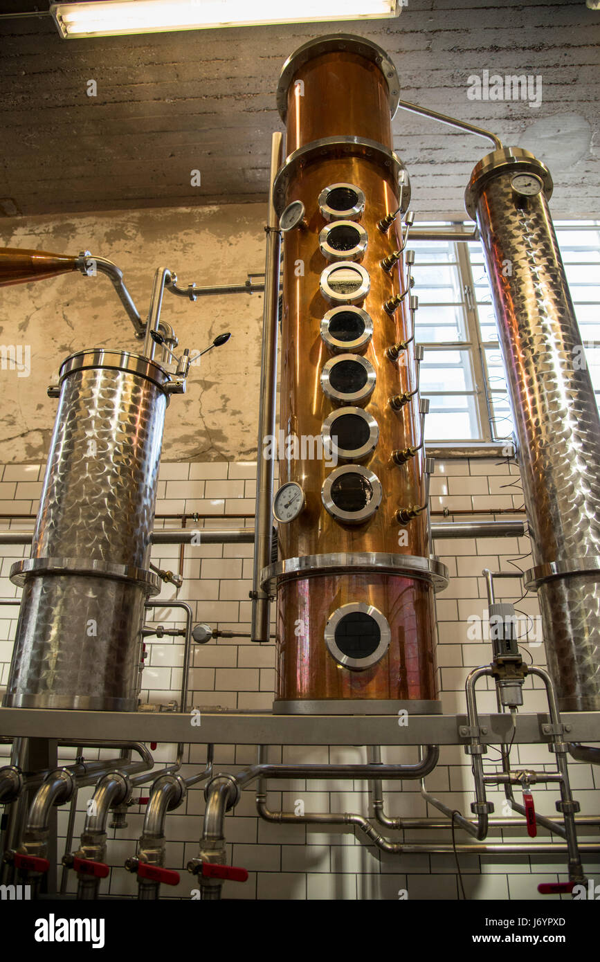 Making gin at The Helsinki Distilling Company in Finland Stock Photo